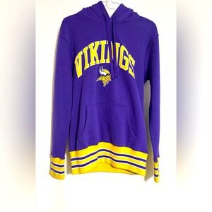 NFL Vikings Purple & Yellow Hoodie Sweatshirt w/ Front Pouch Vikings Logo XS
